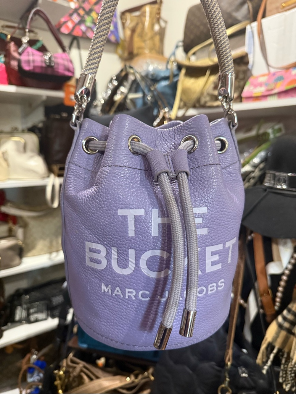 Marc Jacobs Lavender Pebbled Leather 'The Bucket' Mini Bag
